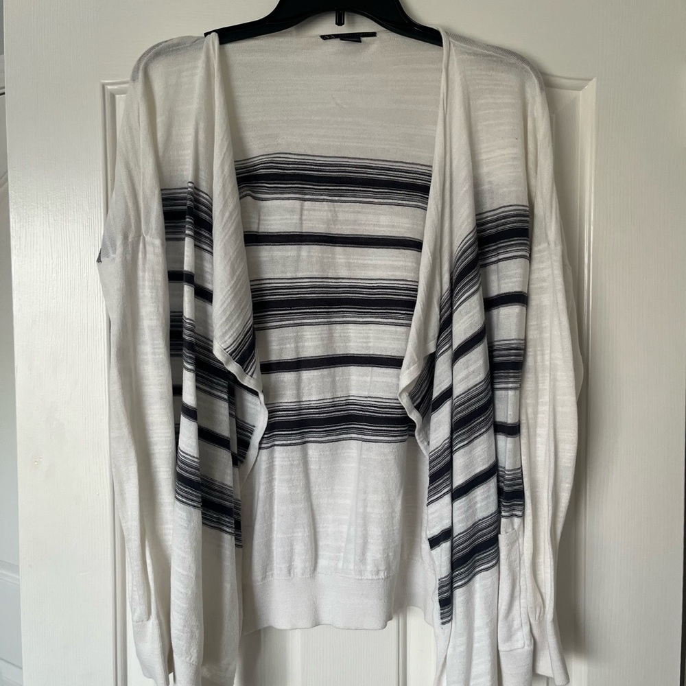 Armani Exchange Black and White Knit Cardigan